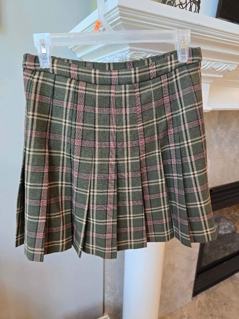 Wilfred Aritzia Green & Brown Plaid Pleated Skirt Size 6 - Picture 2 of 8